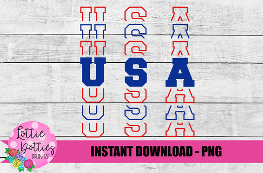 USA Png - Patriotic Sublimation Designs - Digital Download