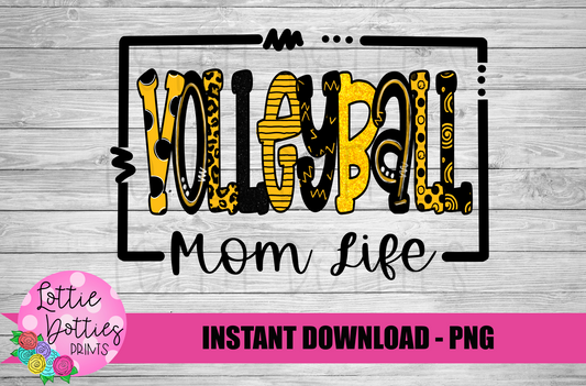 Volleyball Mom Life PNG - Volleyball Sublimation Design- Digital Download