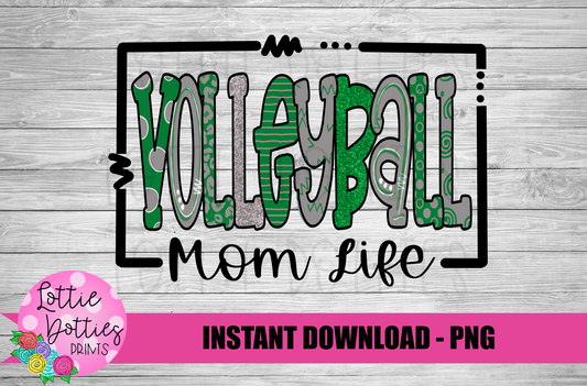 Volleyball Mom Life PNG - Volleyball Sublimation Design- Digital Download