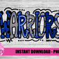 Warriors Football Png - Mascot  Sublimation Design - Digital Download