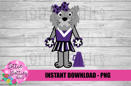 Wildcat Cheerleader - Cheerleader Sublimation - Purple and Black