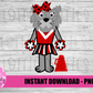 Wildcat Cheerleader - Cheerleader Sublimation - Red and Black