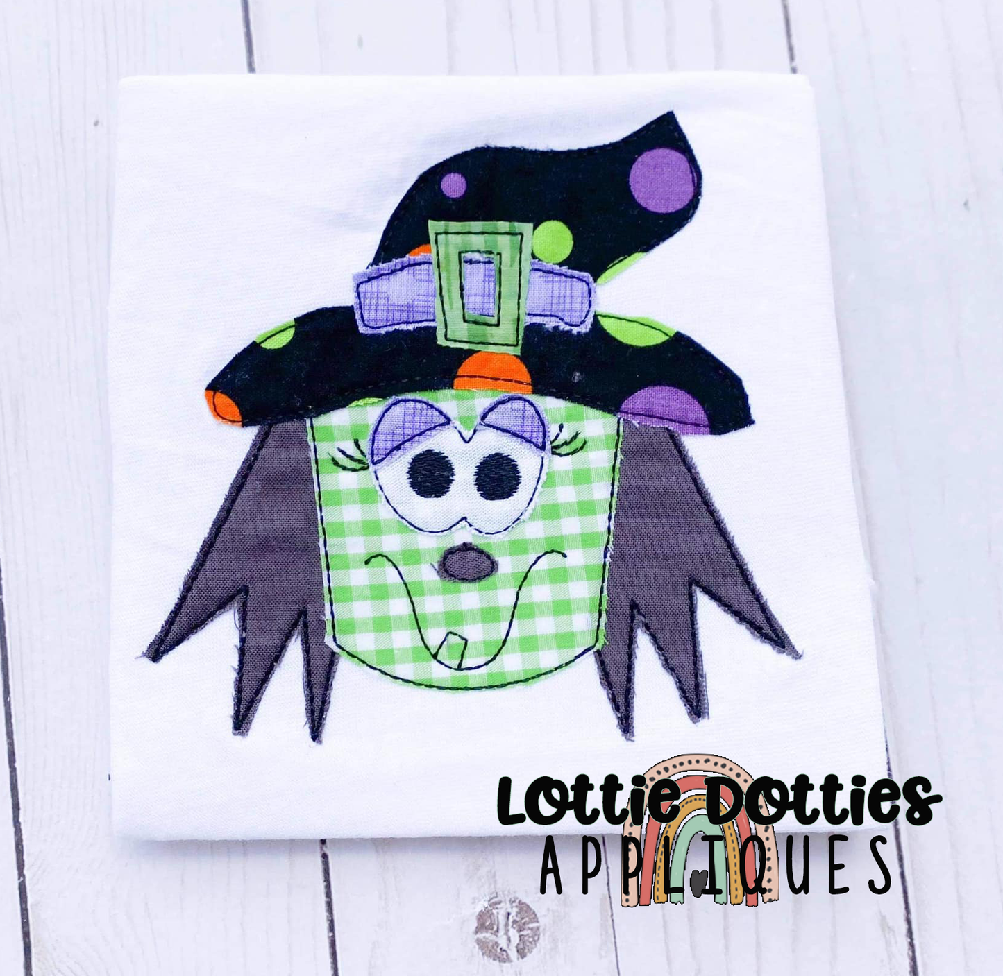 Witch Applique Design - Machine Embroidery - Instant Download